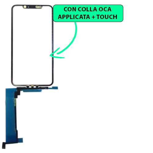 VETRO + TOUCH + COLLA OCA APPLICATA per rigenerazione display ottima qualità Apple iPhone 11 pro
