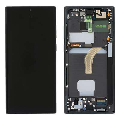 LCD+TOUCH+FRAME NERO PER SAMSUNG GALAXY S22 ULTRA S908B SERVICE PACK