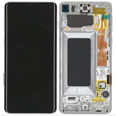 LCD+TOUCH+FRAME ARGENTO PER SAMSUNG GALAXY S10 SERVIC PACK