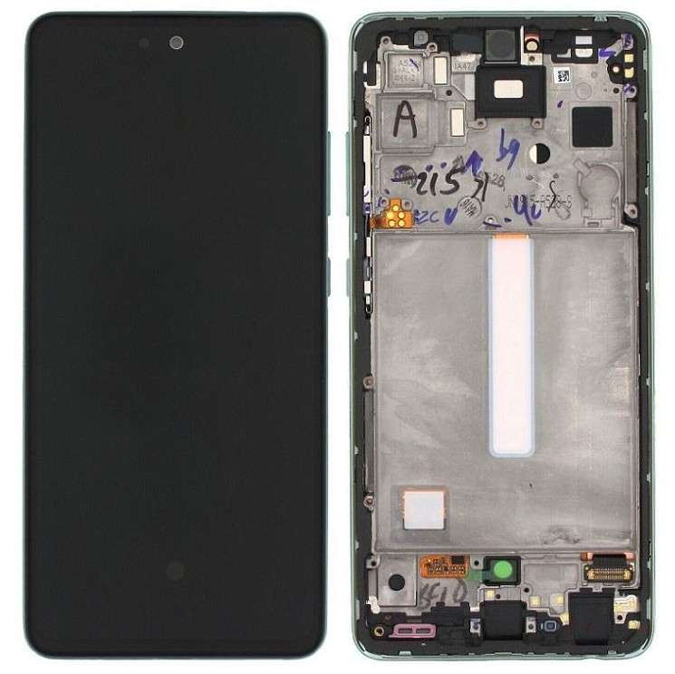 LCD + FRAME GREEN PER SAMSUNG GALAXY A52S / A52 / A525 A526 A528 ORIGINALE USED
