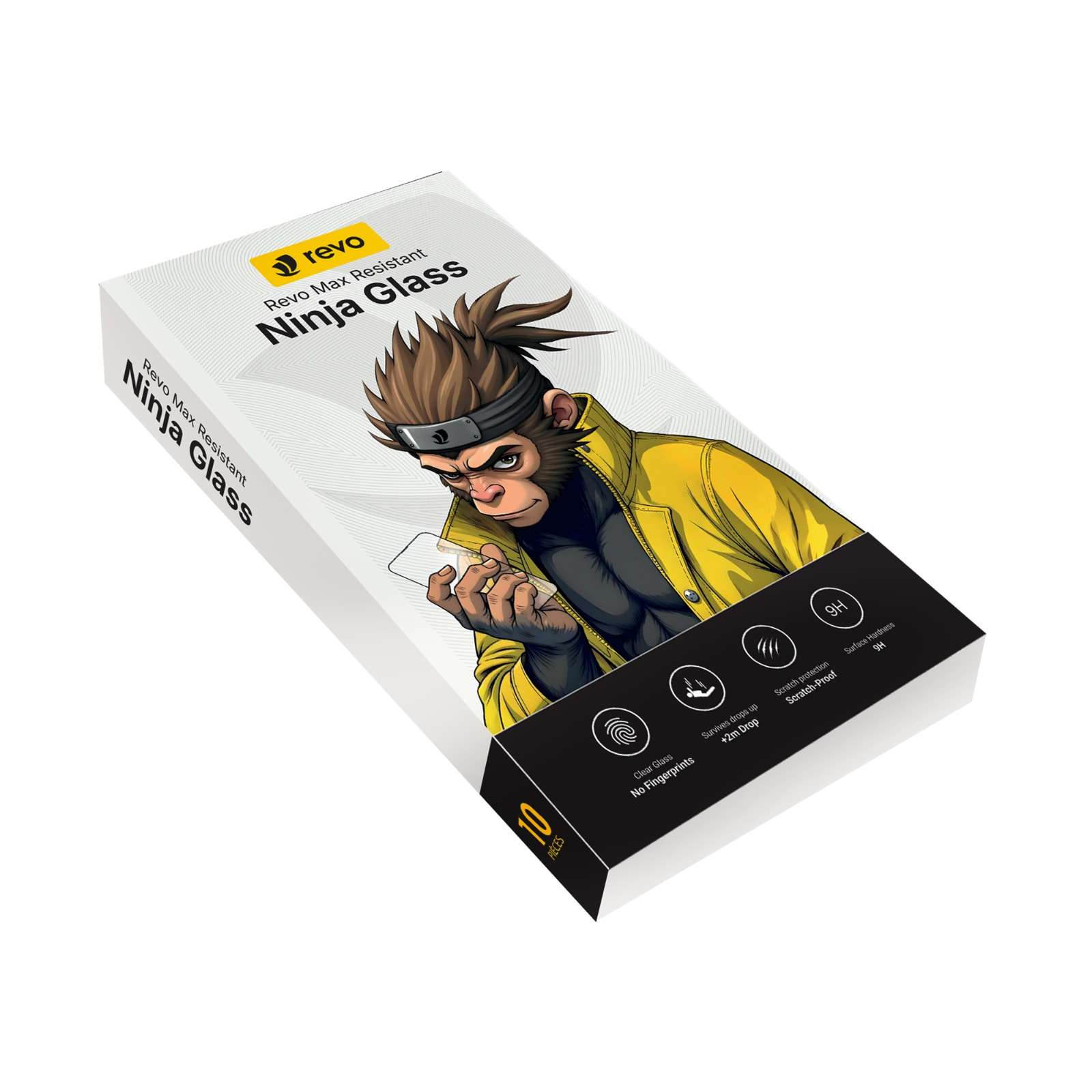 REVO CONFEZIONI DA 10 PELLICOLA SALVA SCHERMO IN VETRO TEMPERATO PRINT PER IPHONE 14 PRO MAX