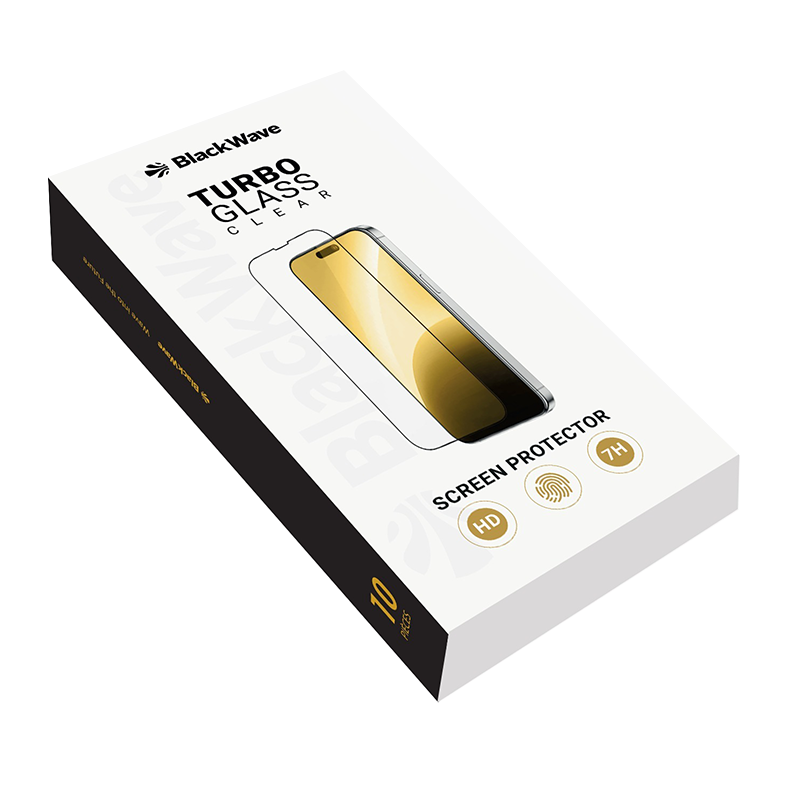 BLACKWAVE CONFEZIONI DA 10 PELLICOLA SALVA SCHERMO IN VETRO TEMPERATO CLEAR PER IPHONE 12 PRO MAX