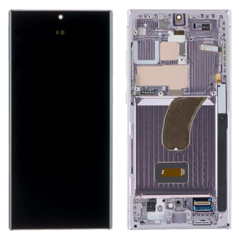 LCD + FRAME LAVENDER / LIGHT PINK PER SAMSUNG GALAXY S23 ULTRA S918B SERVIC PACK